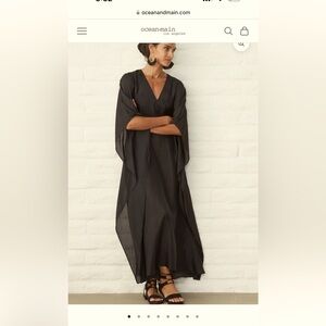 Ocean + Main black silk caftan